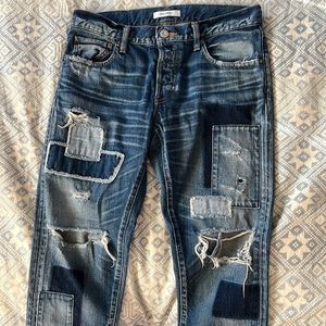 Moussy Vintage distressed patchwork jeans